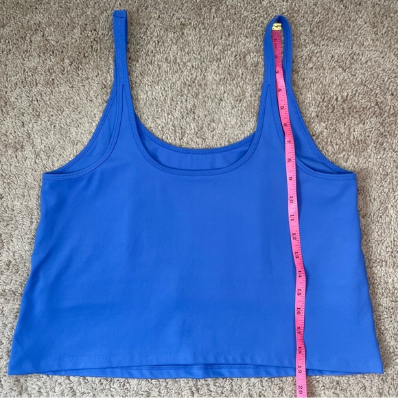 Girlfriend Collective Blue Gemma Scoop Tank Top with Built-In Bra Plus Size XXL - Picture 12 of 15
